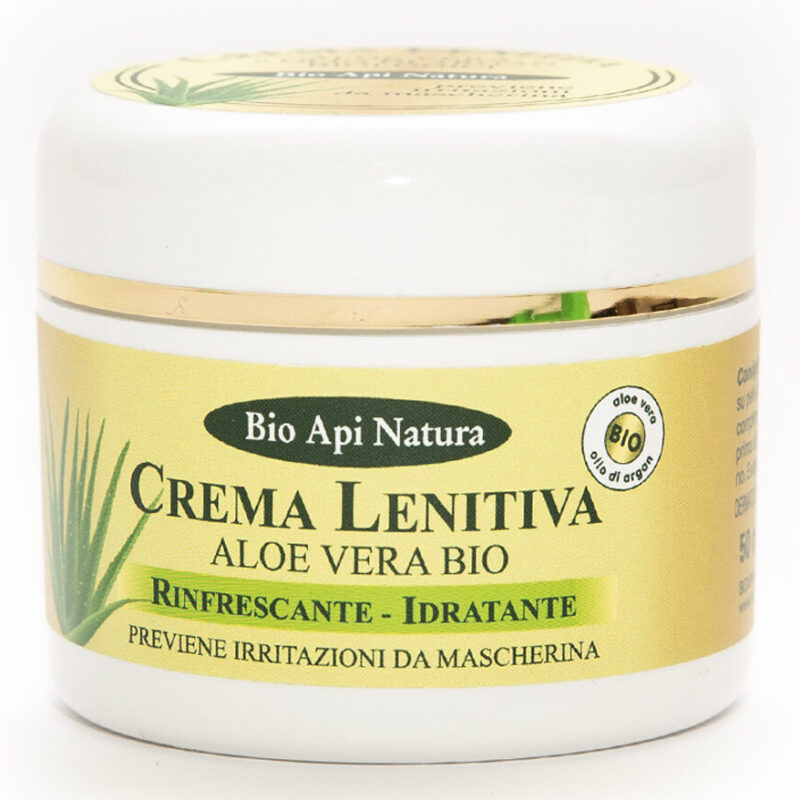 crema viso lenitiva aloe vera e olio di argan biologici 50 ml.
